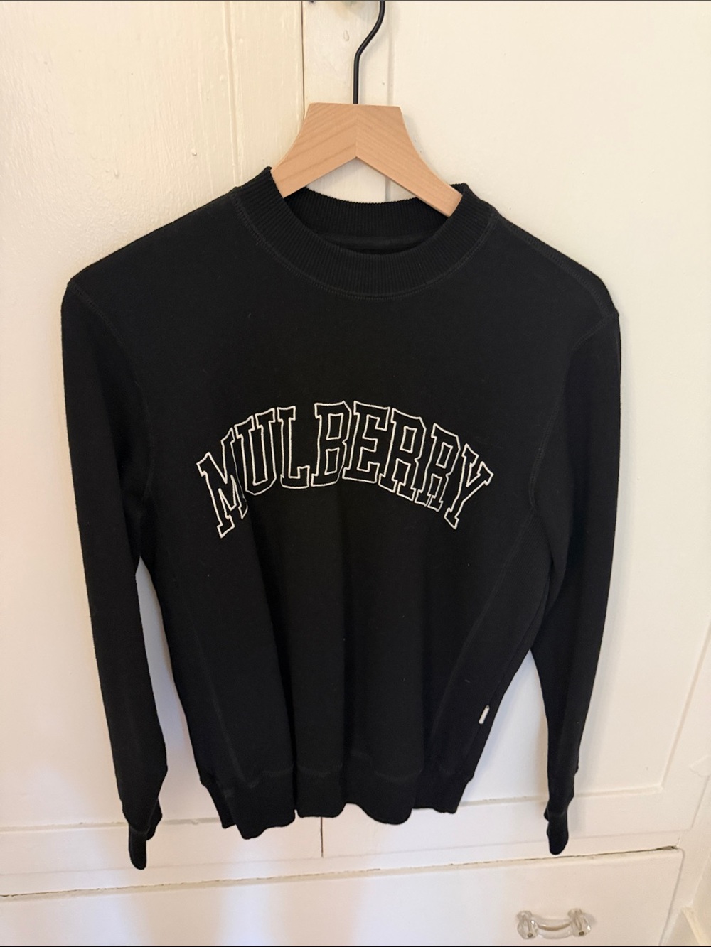 Aime Leon Dore- Mulberry Black Crewneck with White Collegiate Logo